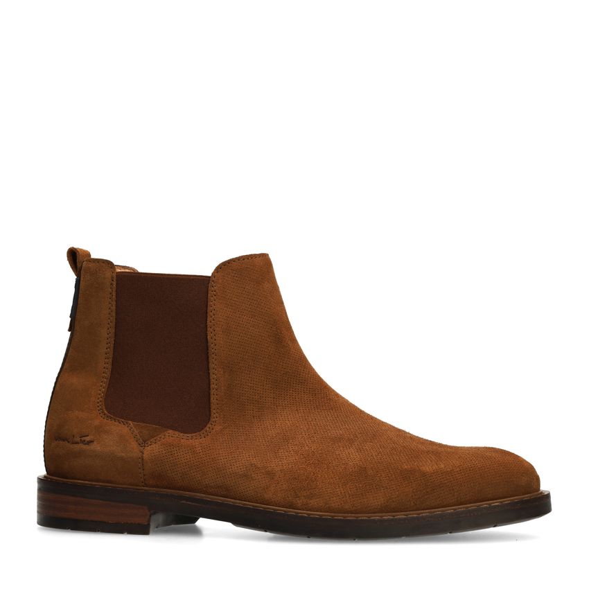 Cognac suède chelsea boots
