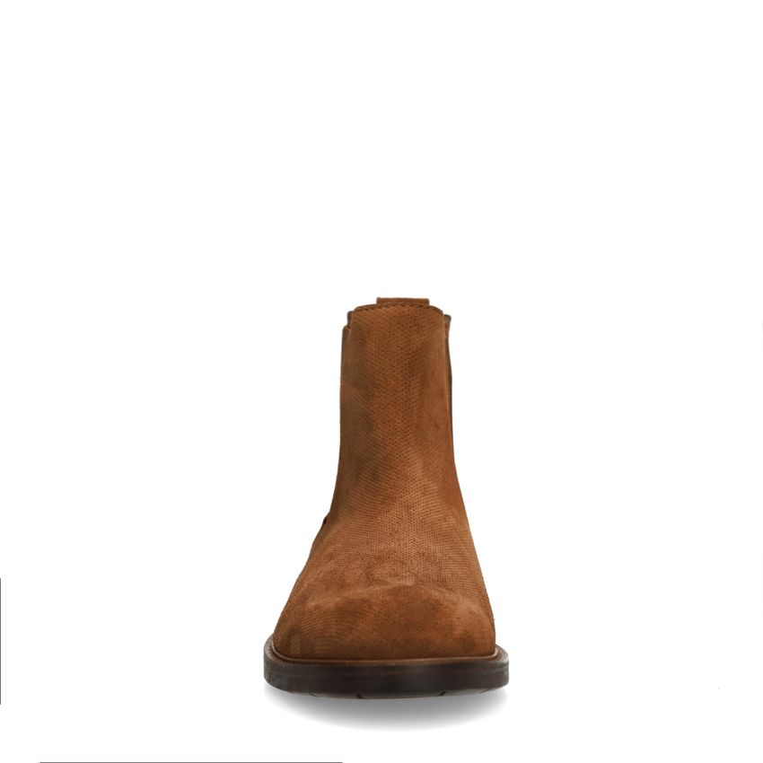 Cognac suède chelsea boots
