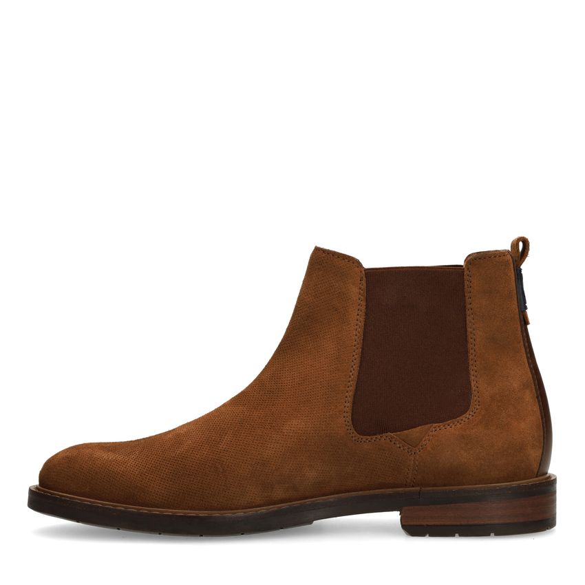Cognac suède chelsea boots