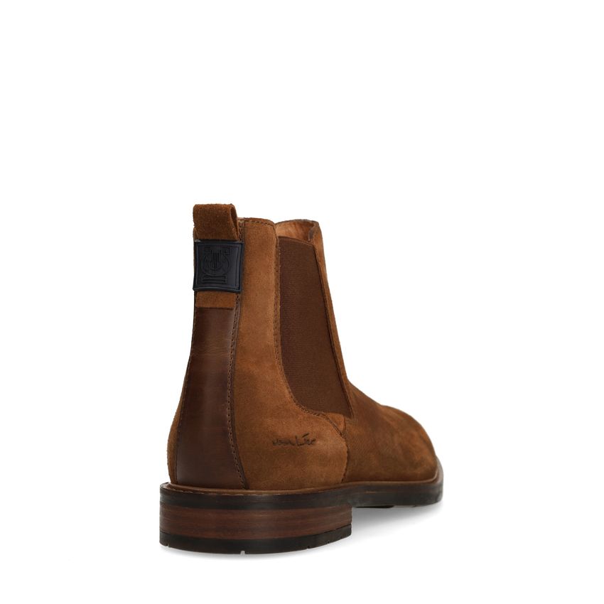 Cognac suède chelsea boots