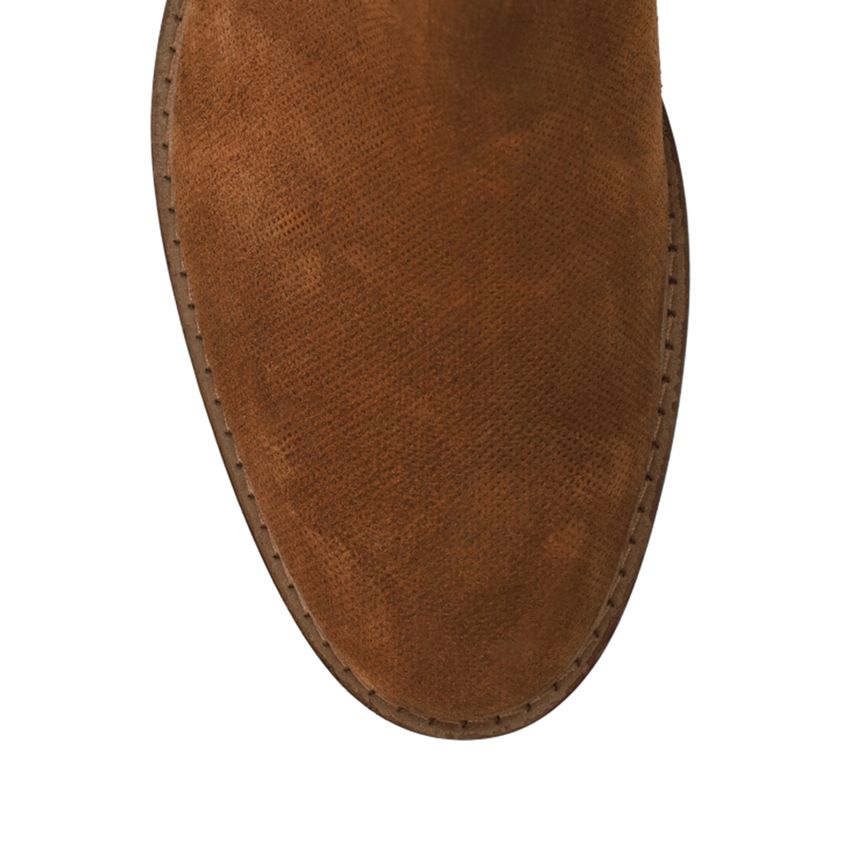 Cognac suède chelsea boots