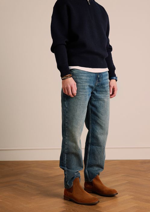 Cognac suède chelsea boots