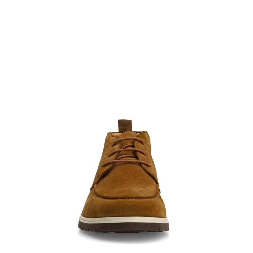 Cognac suède veterschoenen
