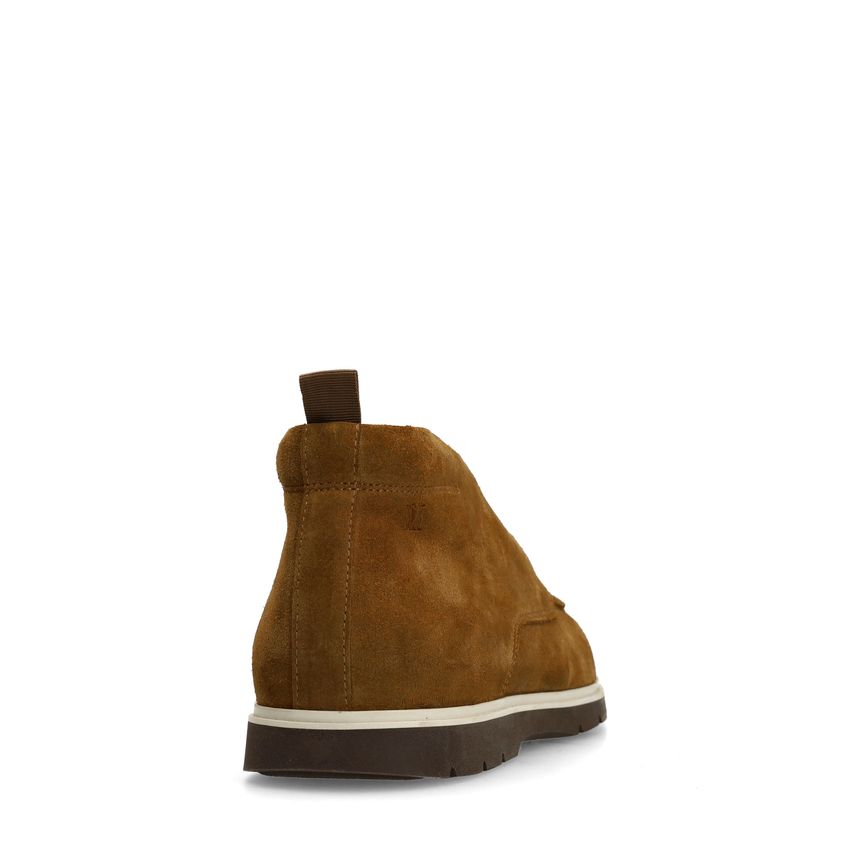 Cognac suède veterschoenen
