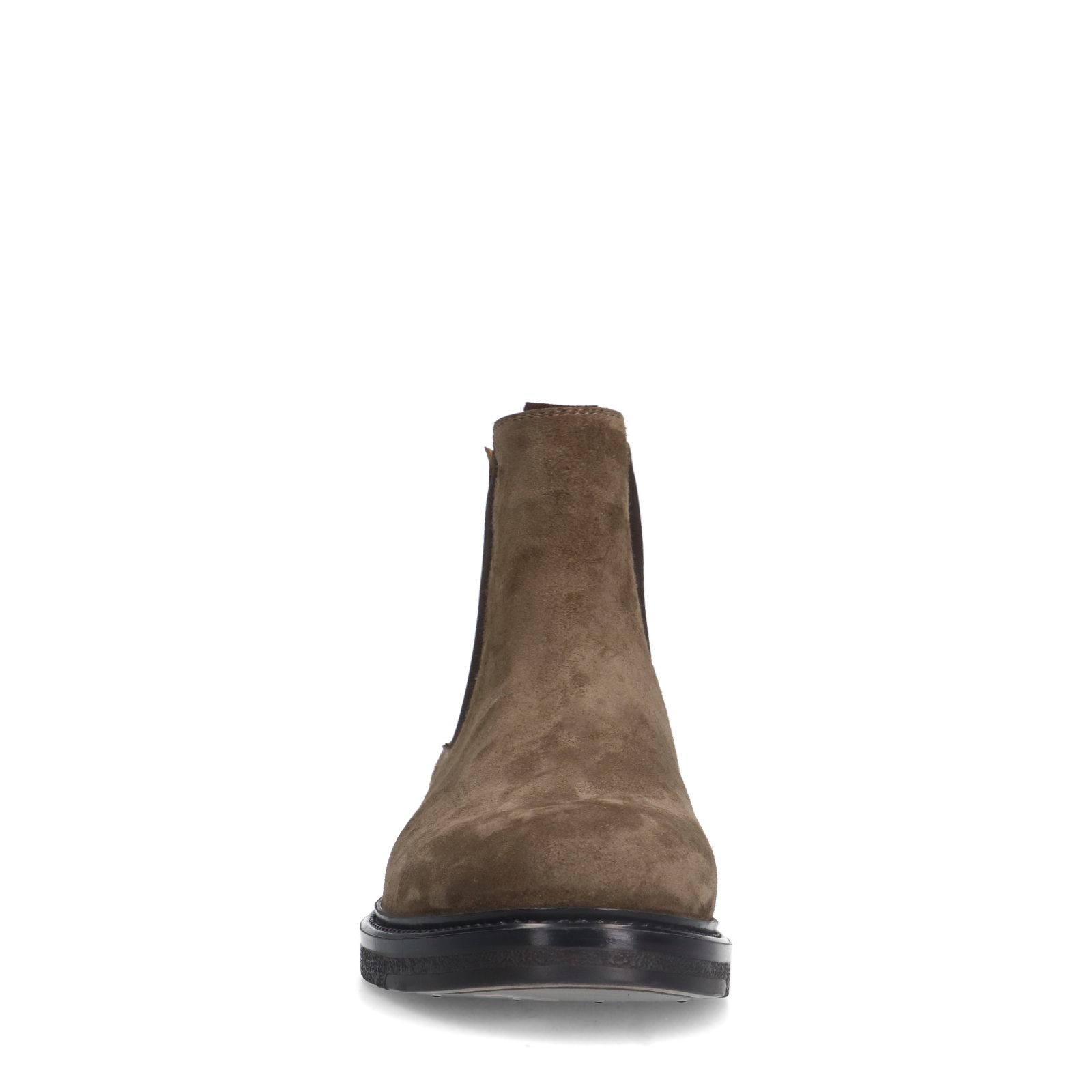 Taupefarbene Chelsea Boots aus Veloursleder