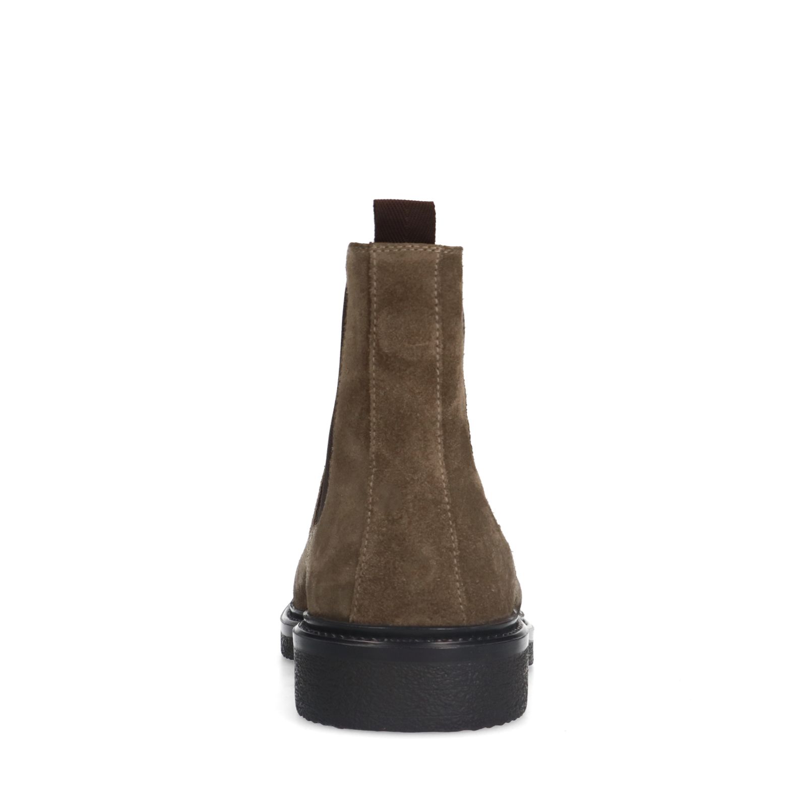 Taupefarbene Chelsea Boots aus Veloursleder
