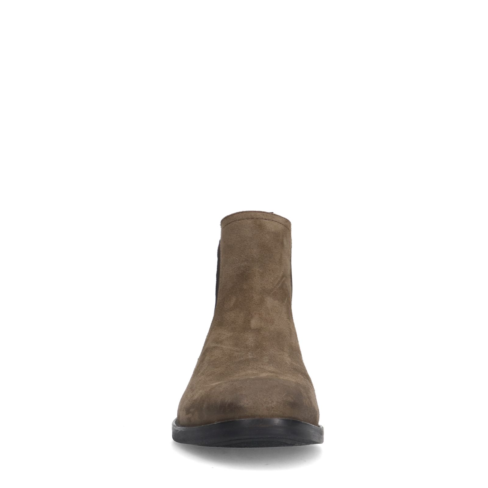 Taupefarbene Chelsea Boots aus Veloursleder