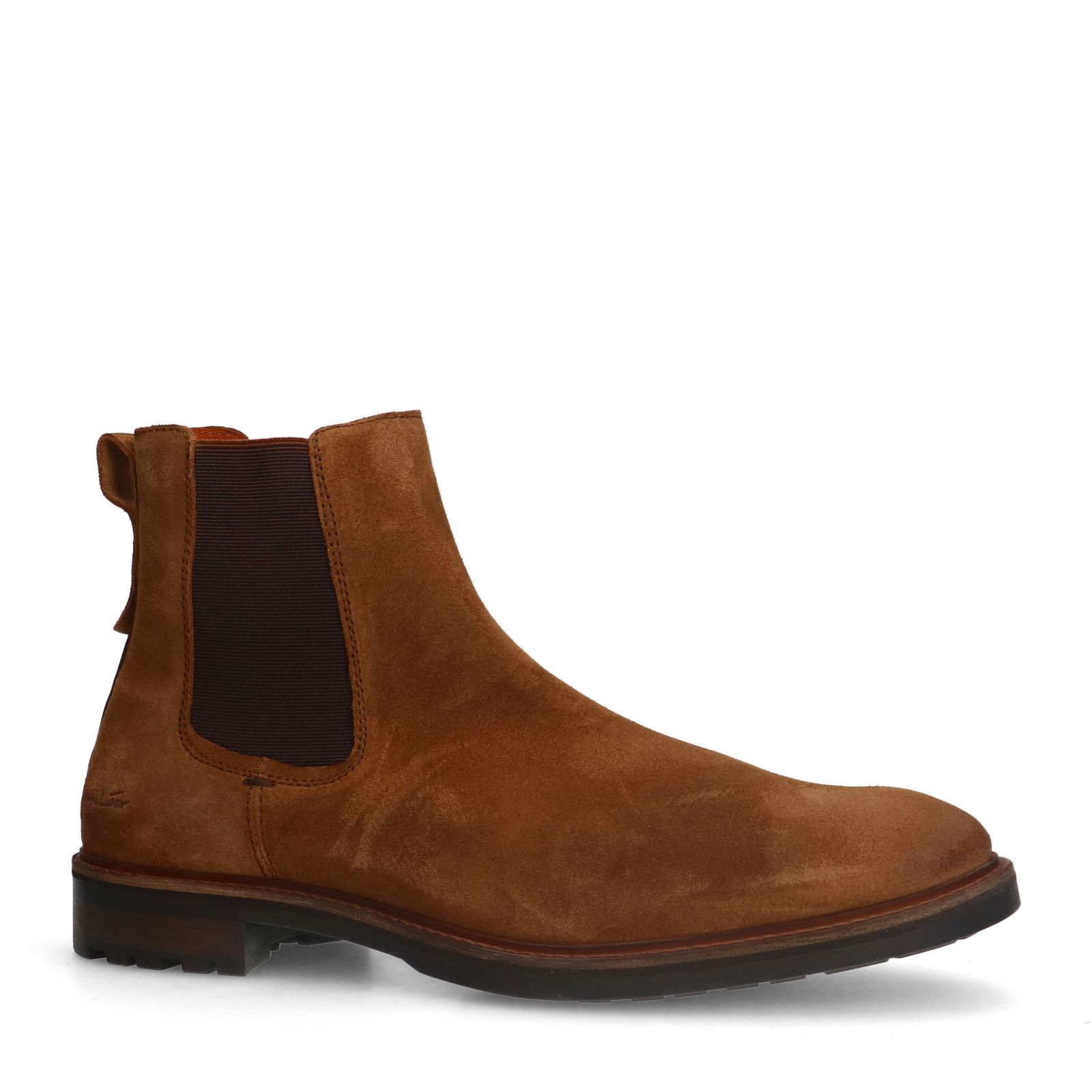 Cognac Rigi suède chelsea boots