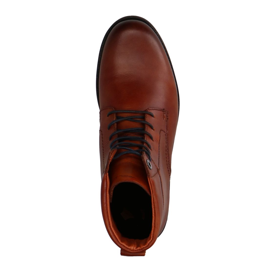 Cognacfarbene Lederschnürboots