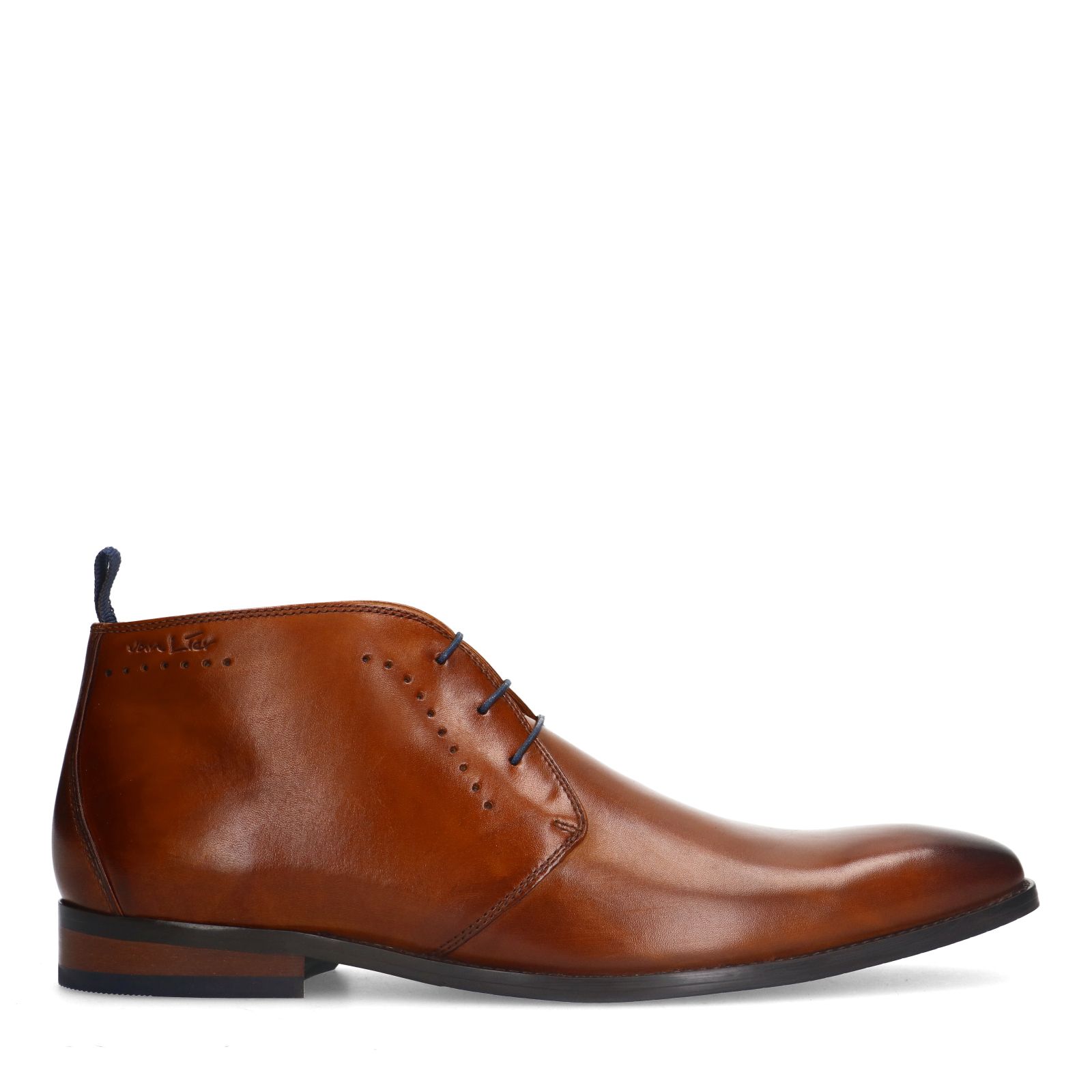 Cognac leren veterschoenen