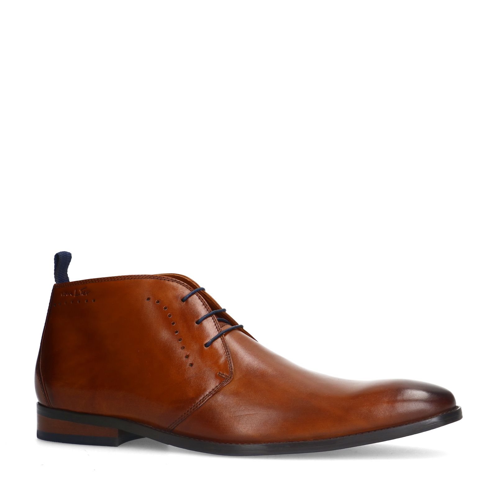 Cognac leren veterschoenen
