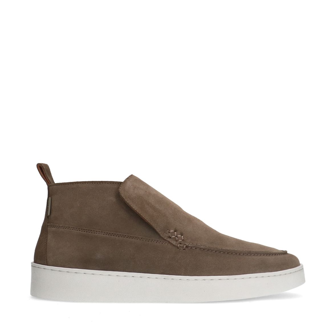 Taupefarbene Veloursleder-Boots