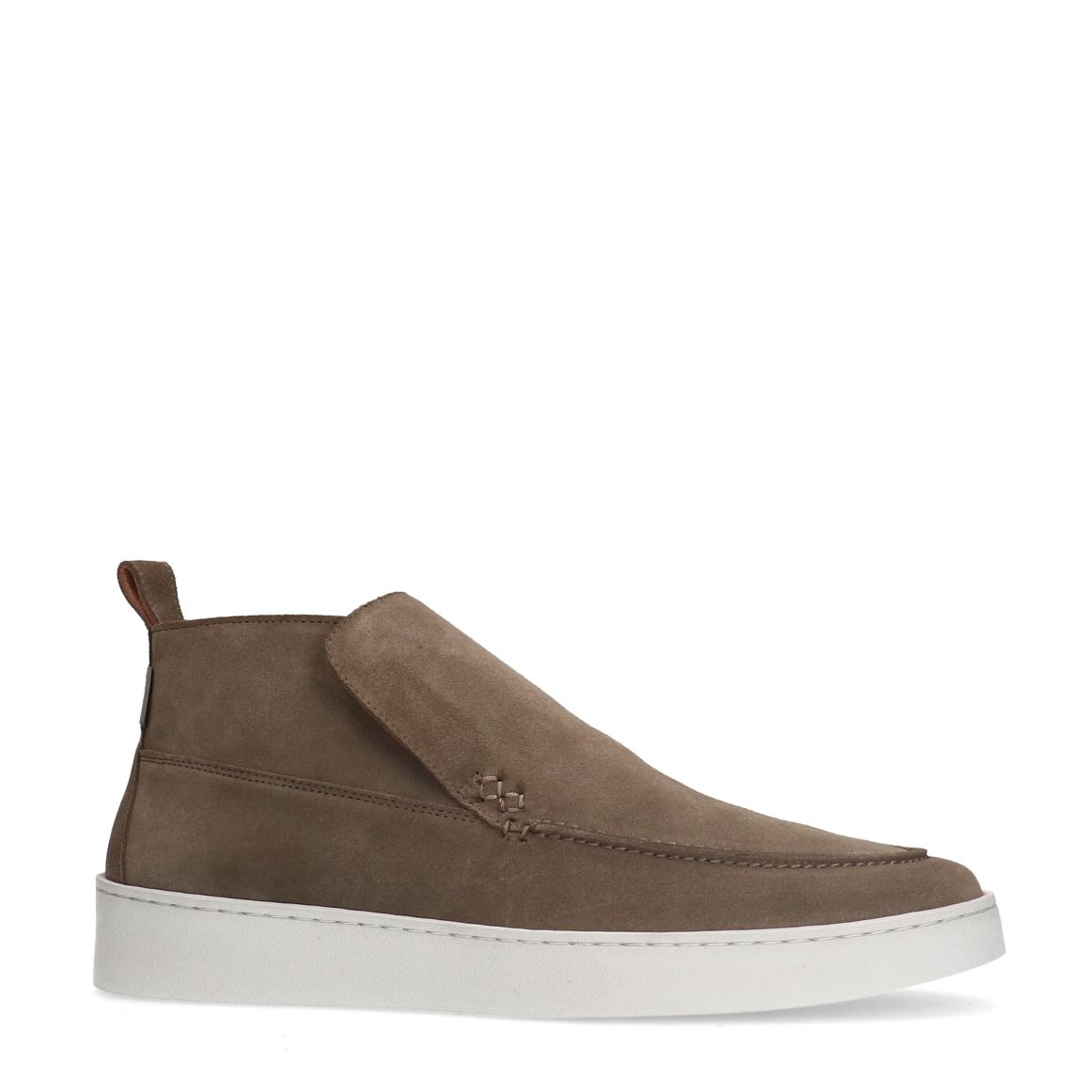 Taupefarbene Veloursleder-Boots