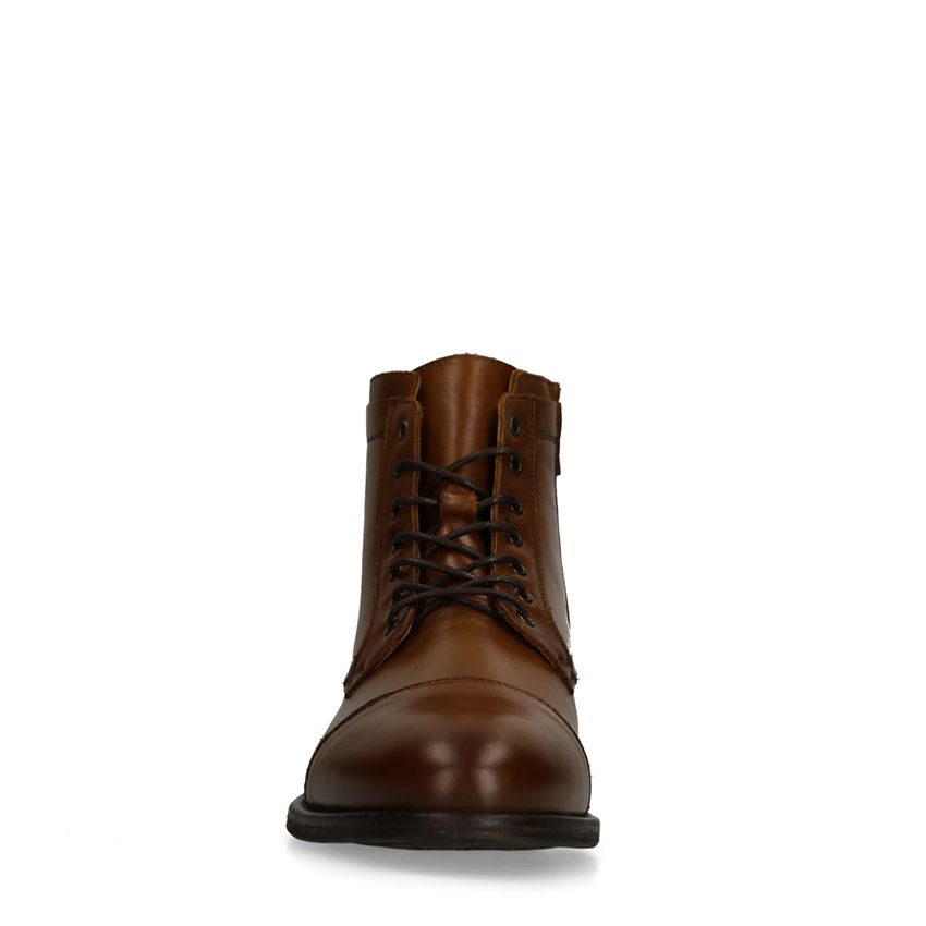 Cognac leren veterschoenen