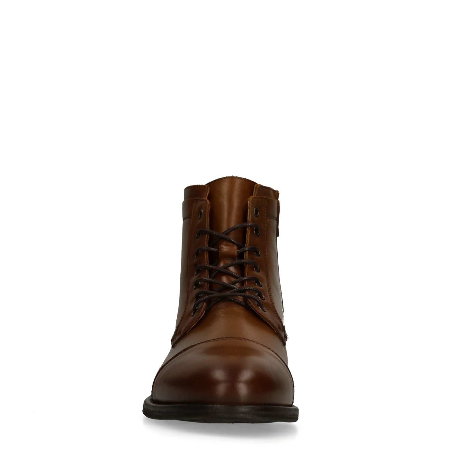 Cognacfarbene Lederschnürschuhe