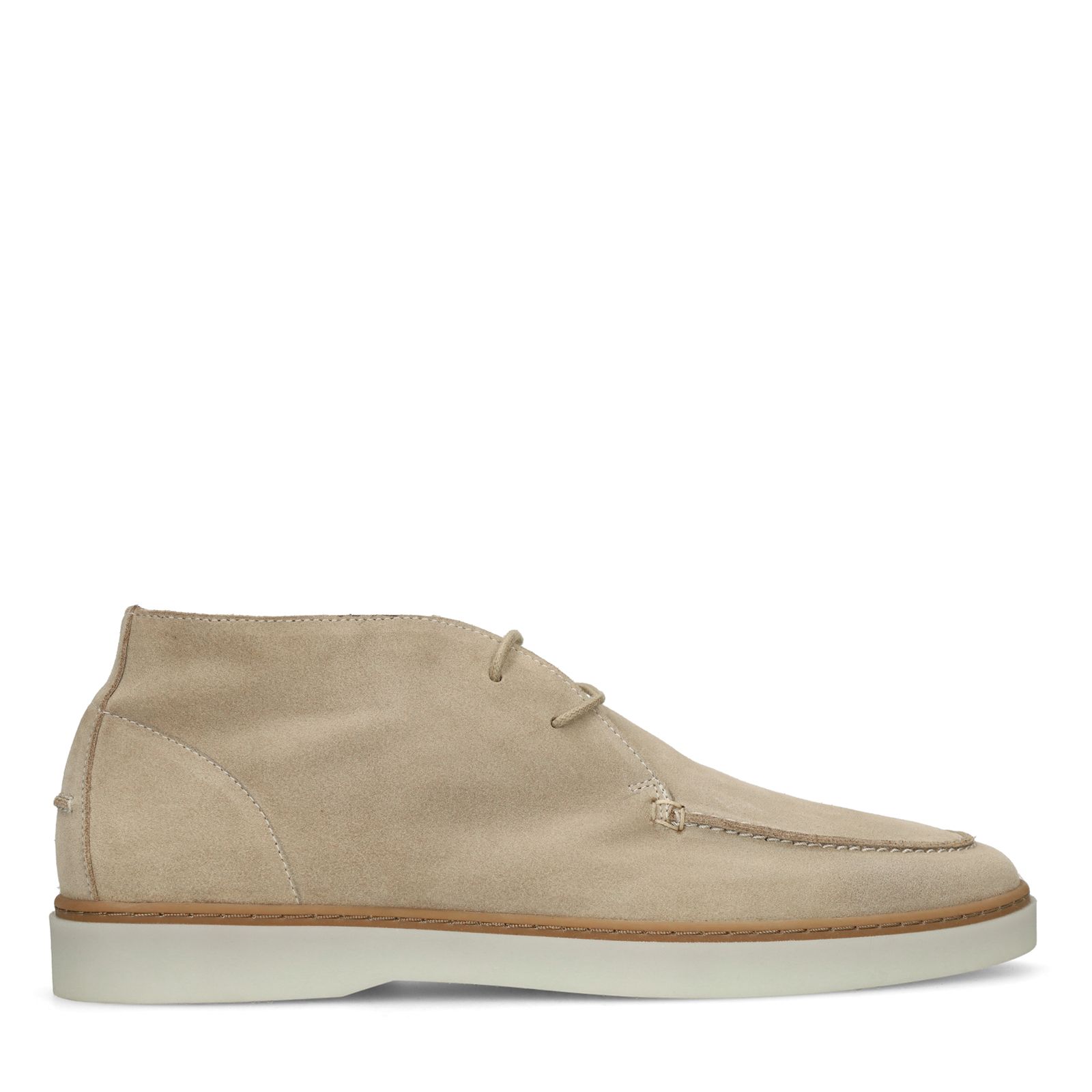 Beige suède veterschoenen