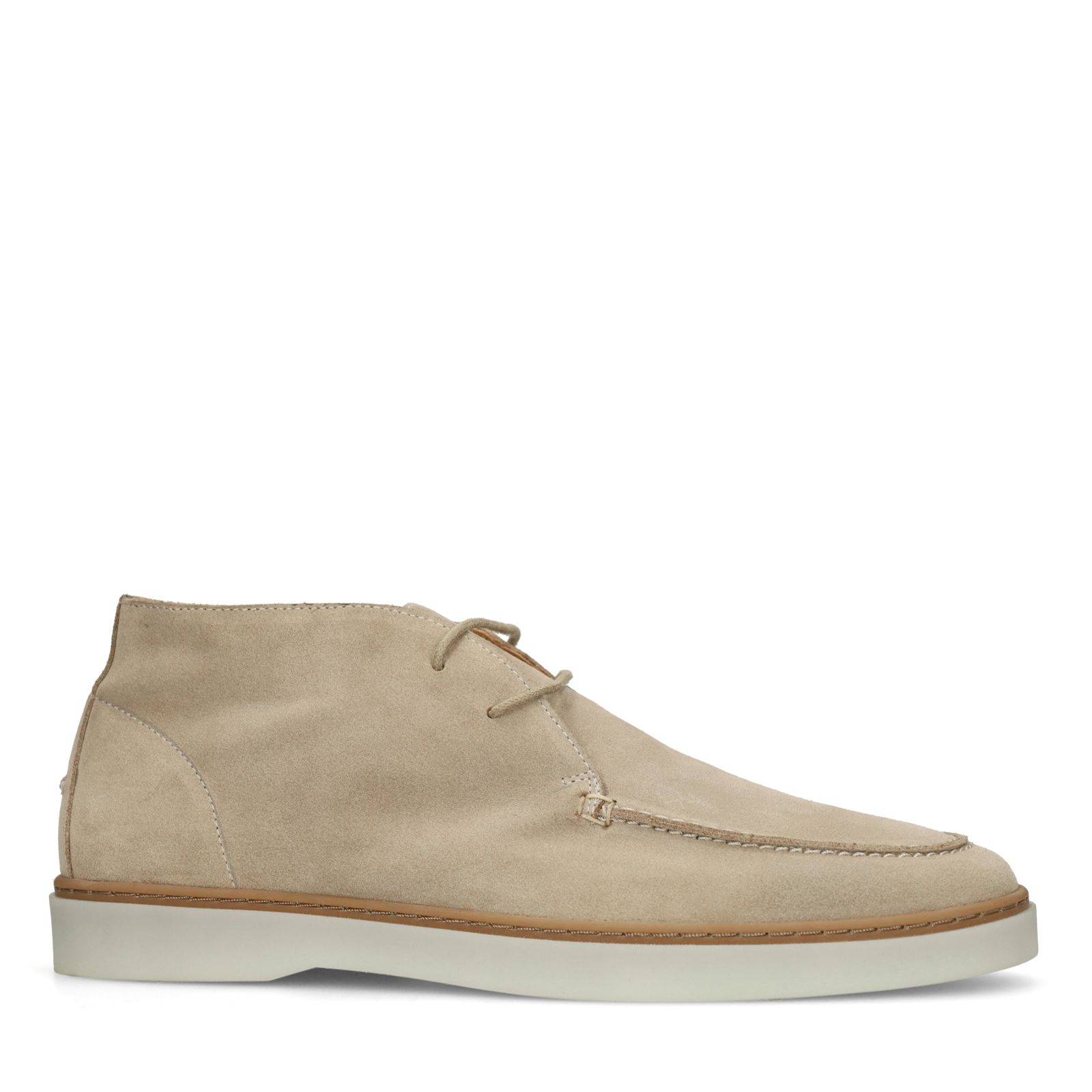 Beige suède veterschoenen