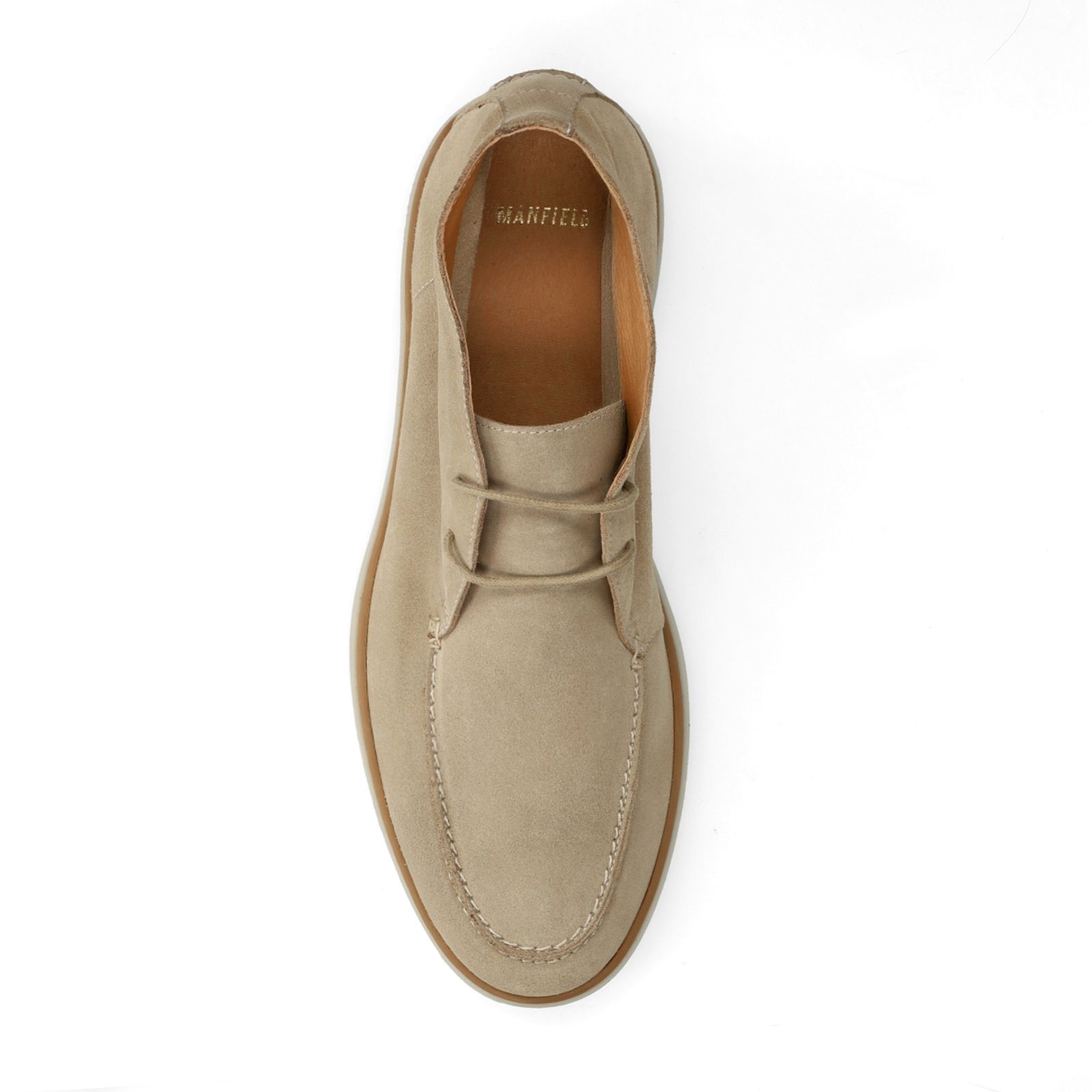 Beige suède veterschoenen