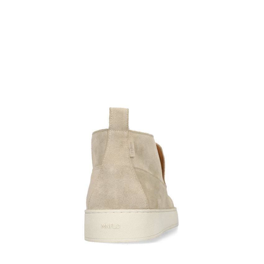 Beigefarbene Veloursleder-Boots