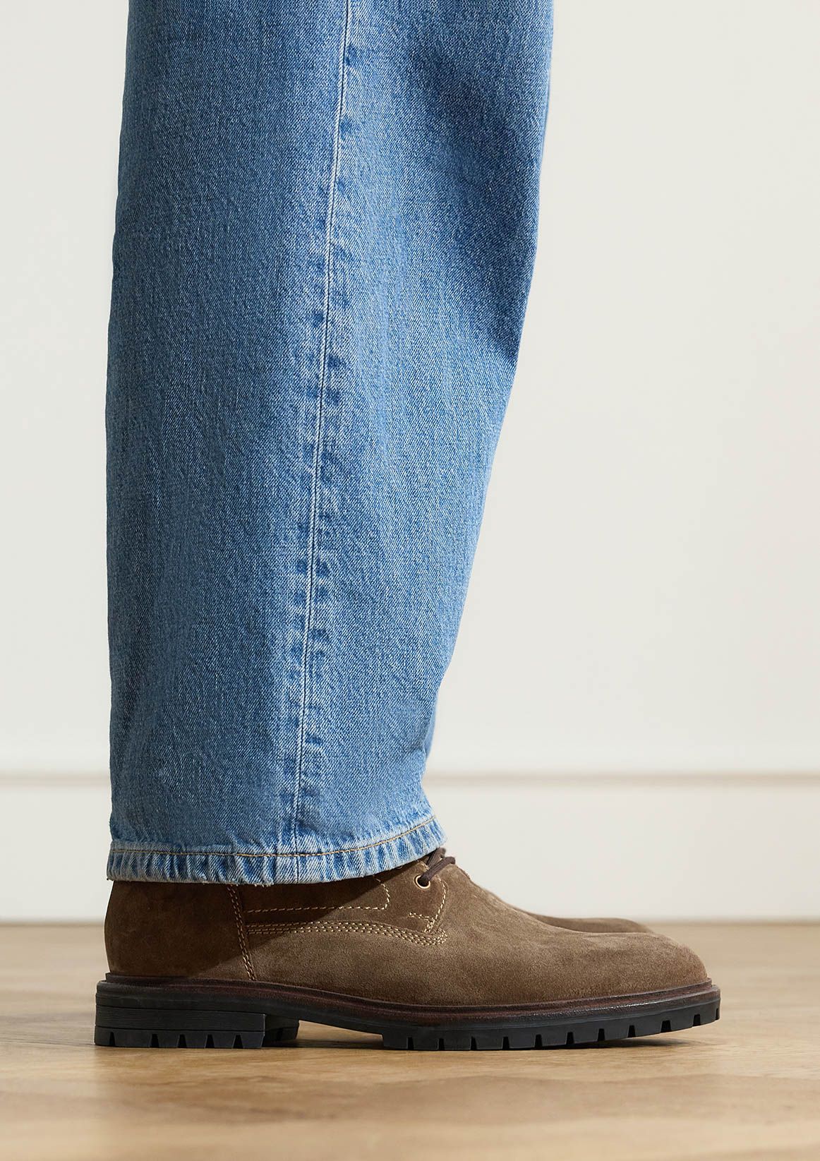 Taupe suède veterboots