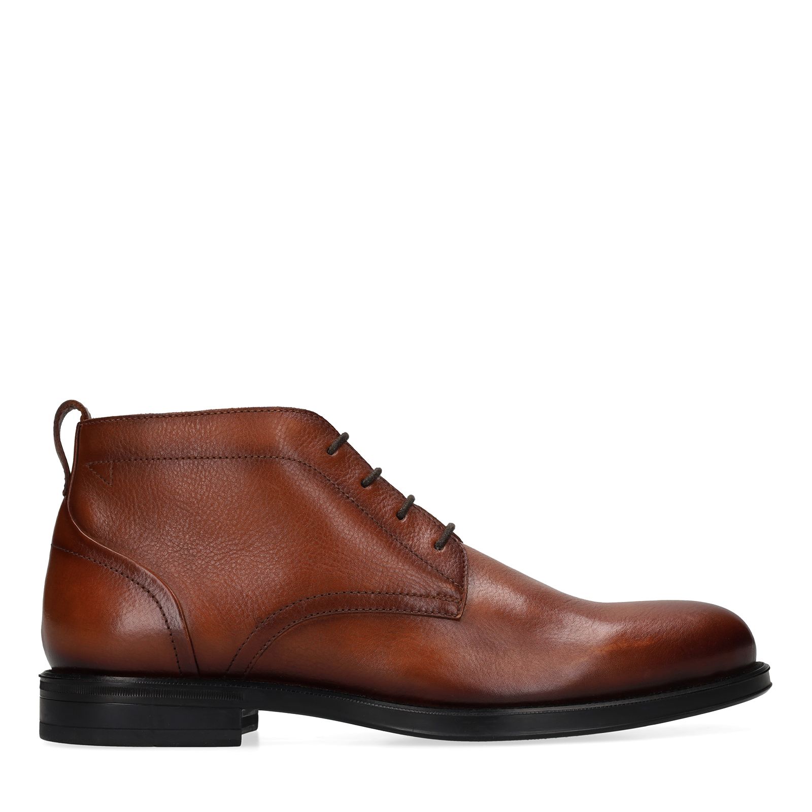 Cognac leren veterschoenen