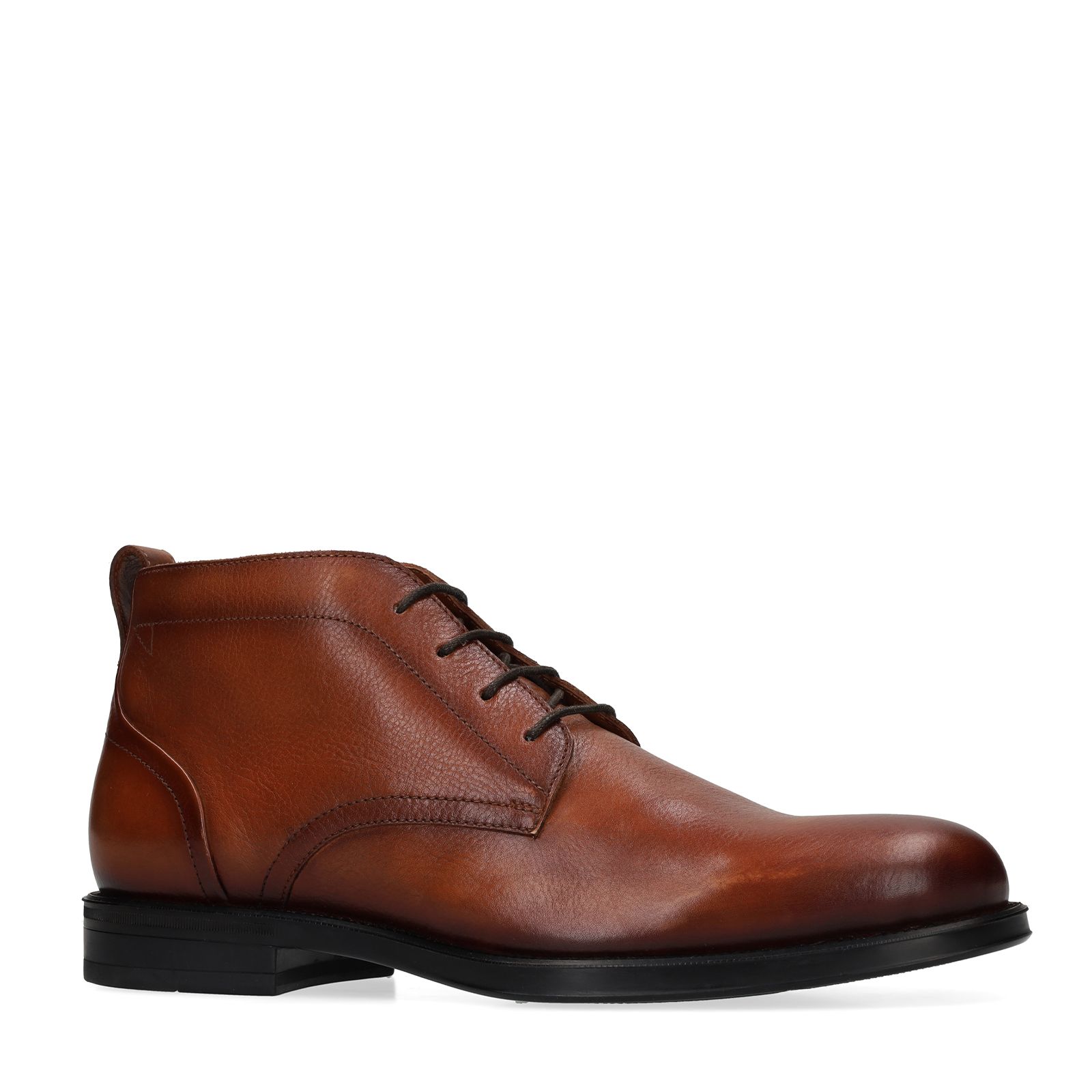 Cognac leren veterschoenen