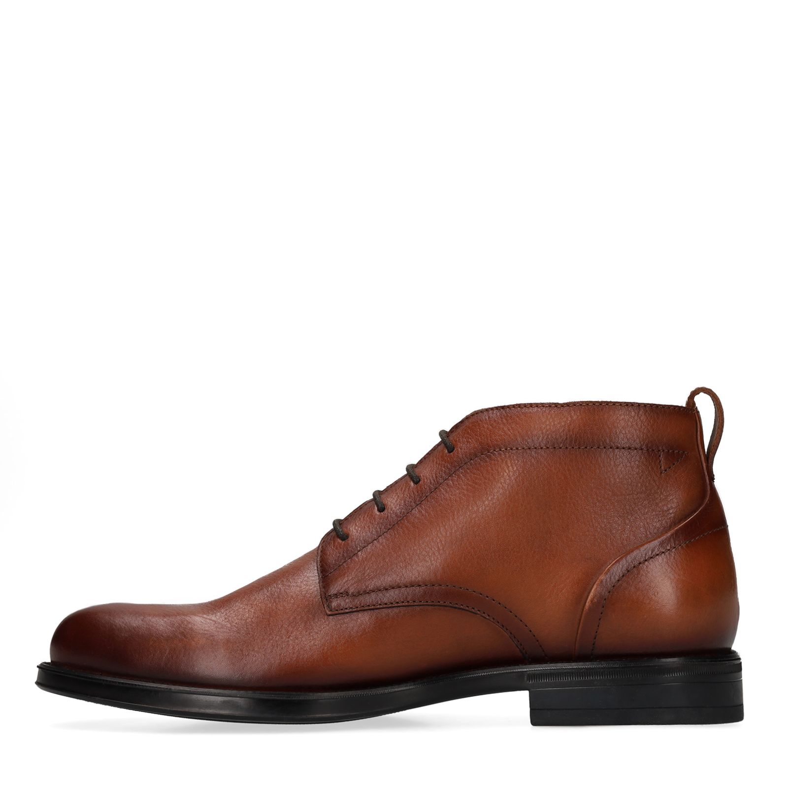 Cognac leren veterschoenen