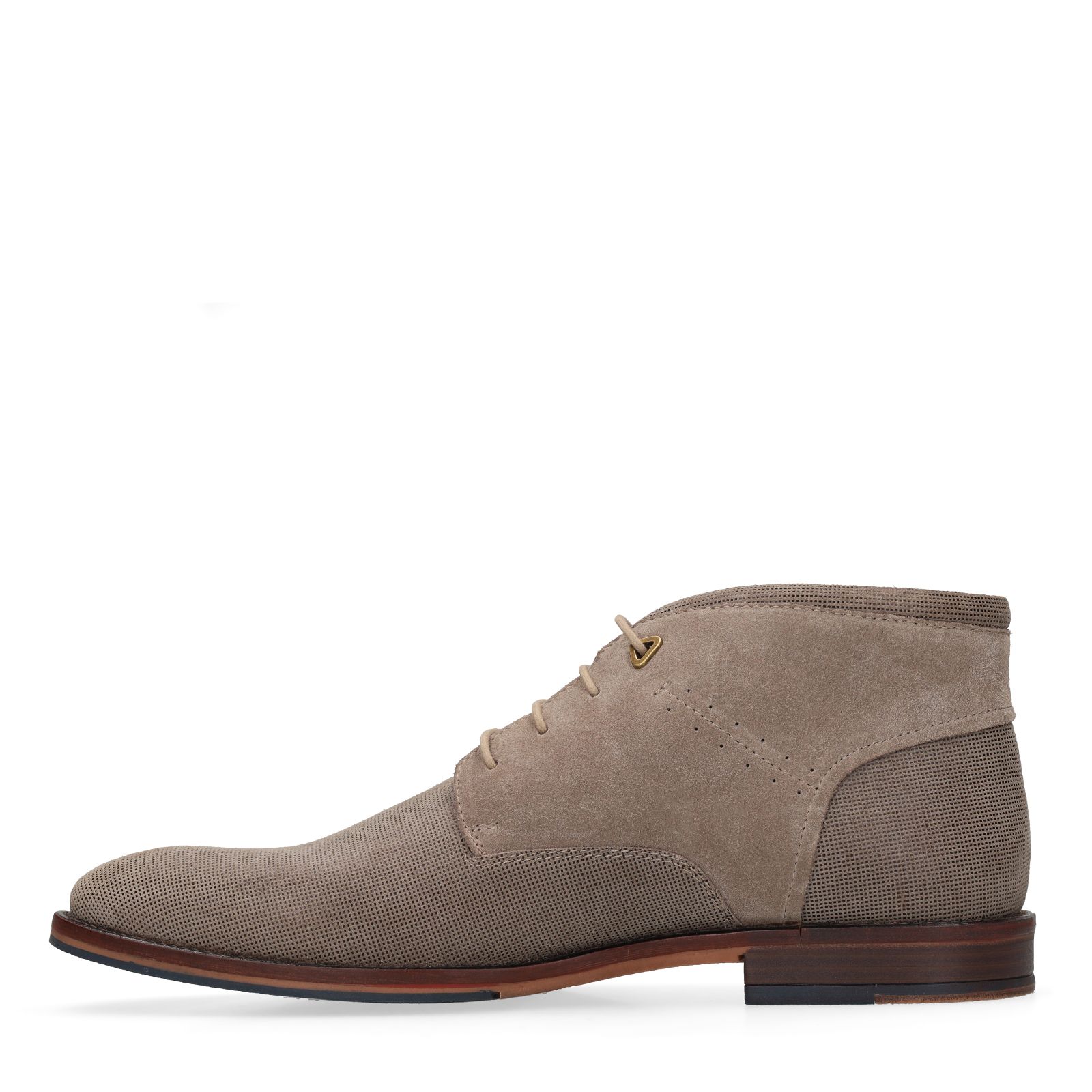Taupe suède veterschoenen
