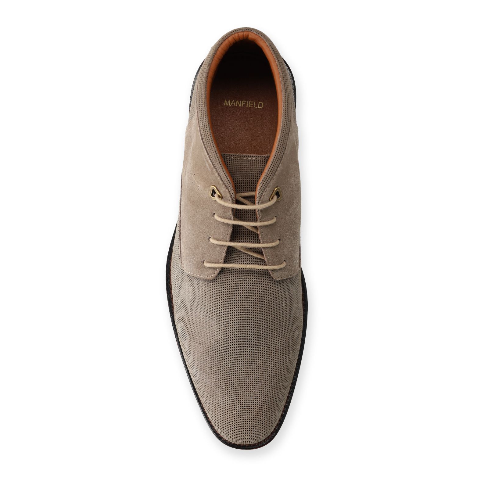 Taupe suède veterschoenen