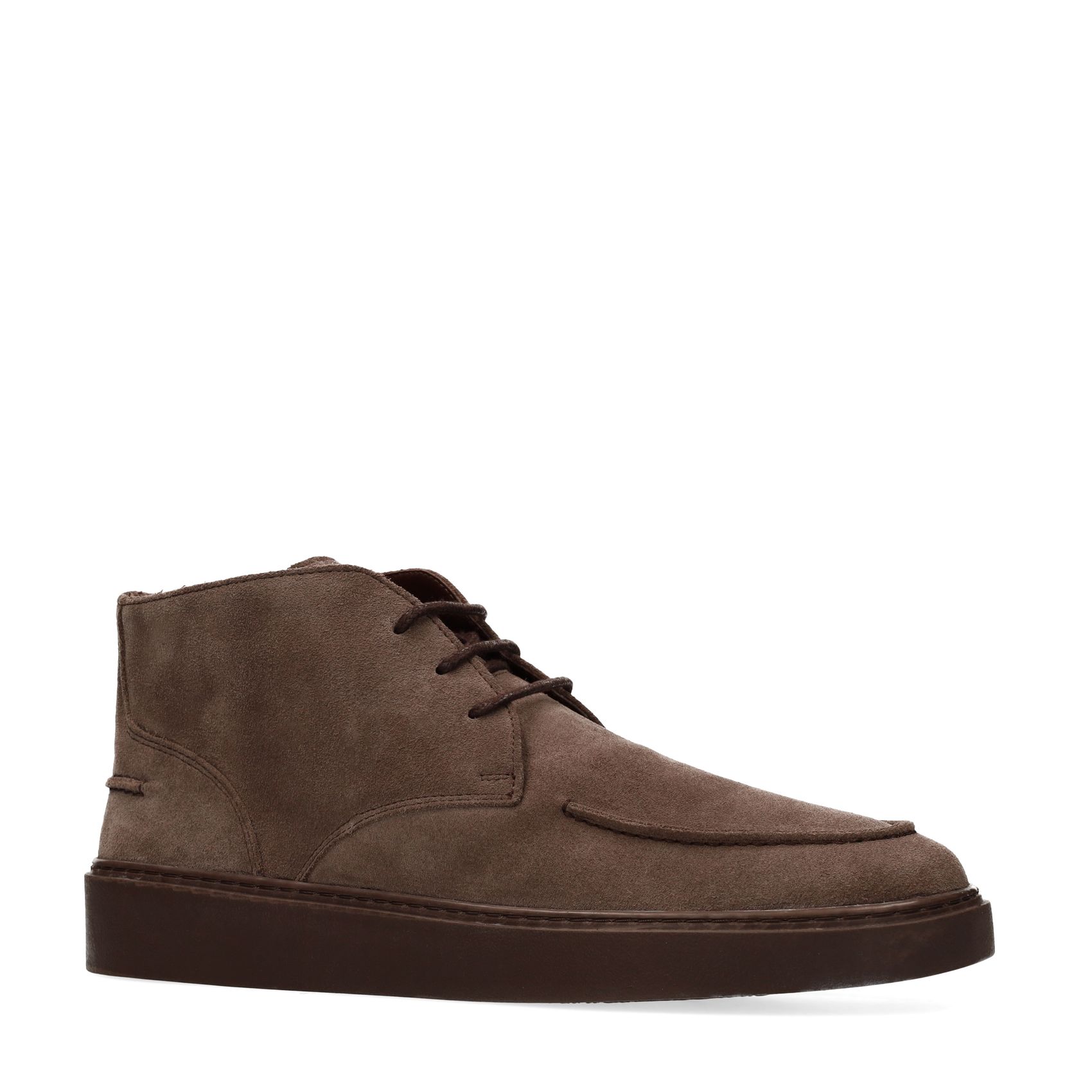 Taupefarbene Desert Boots aus Veloursleder