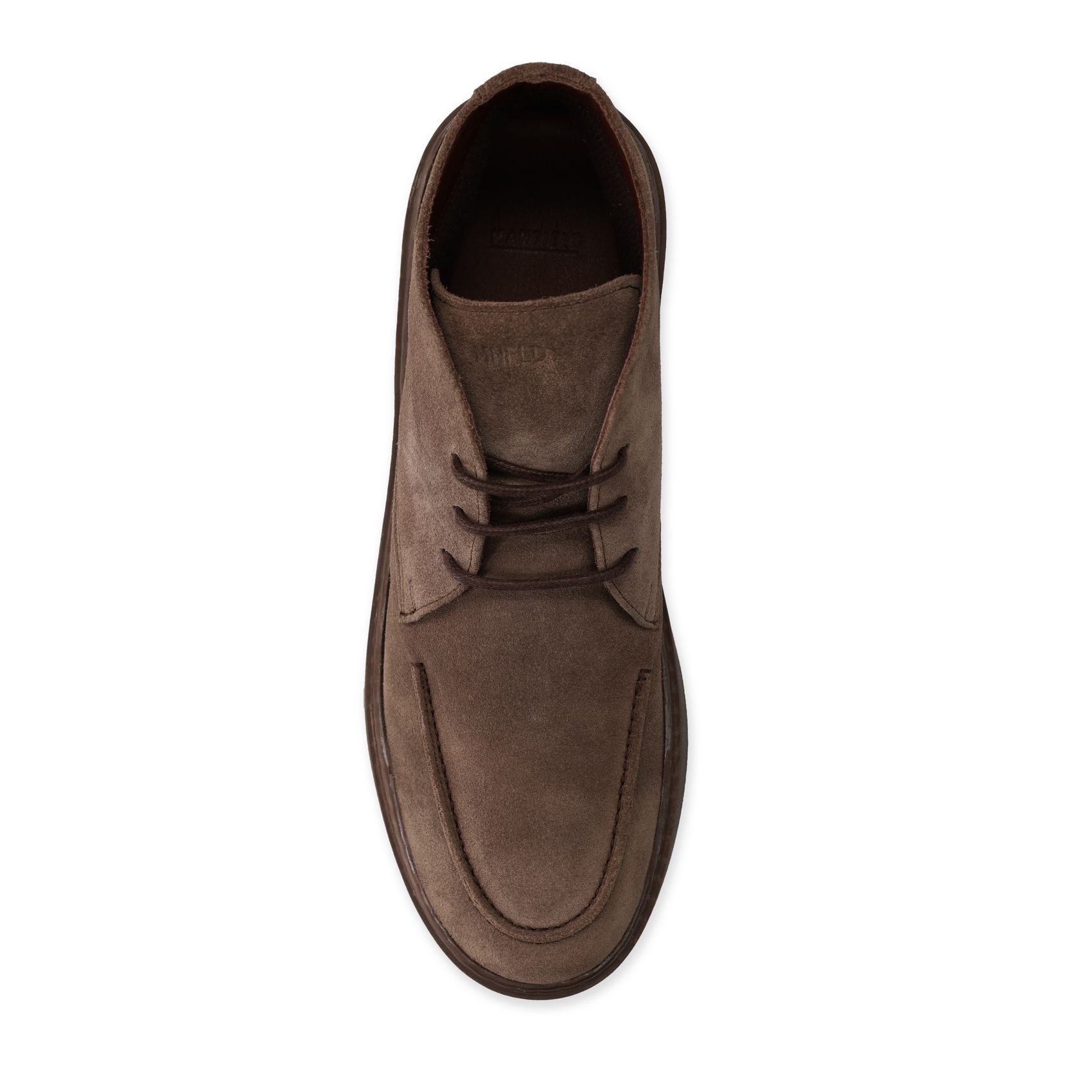 Taupefarbene Desert Boots aus Veloursleder