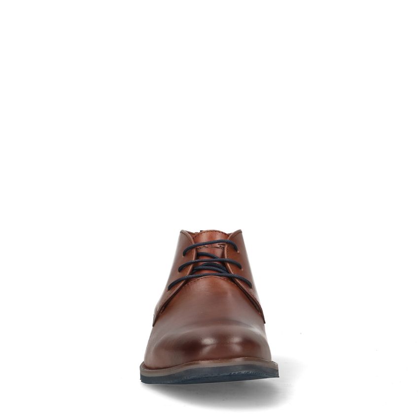 Cognac leren veterboots