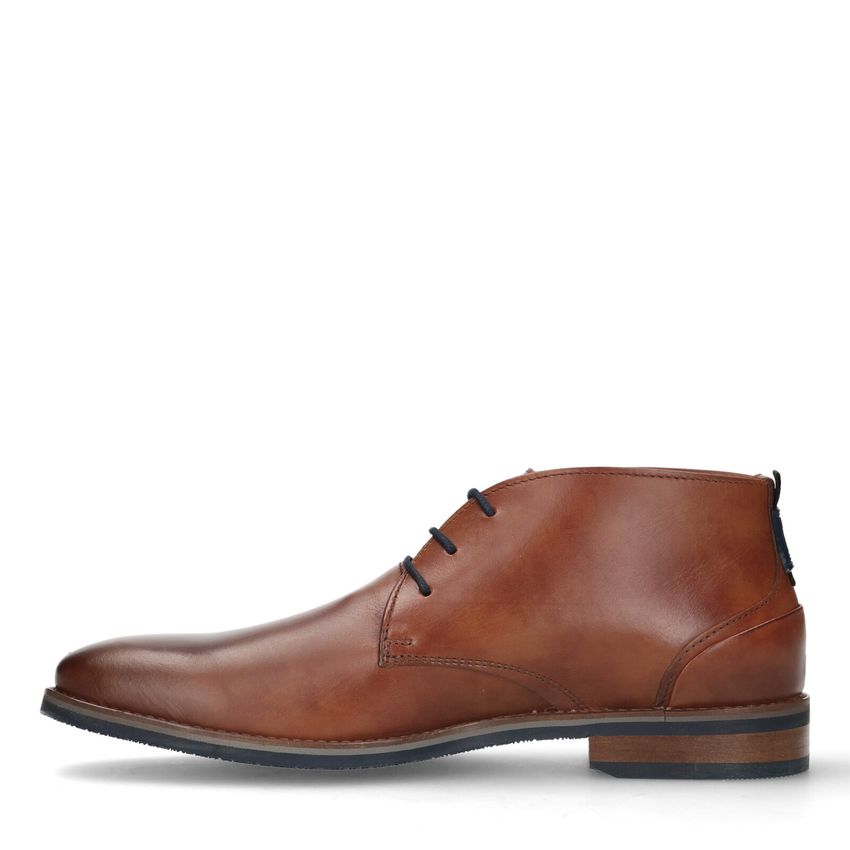 Cognac leren veterboots