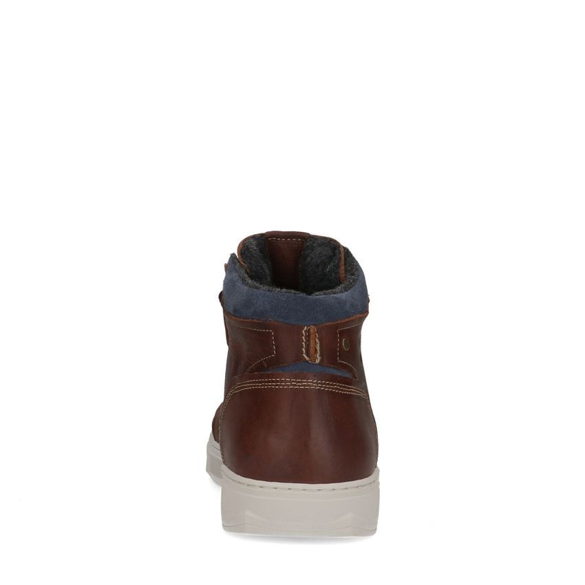 Cognac leren veterboots