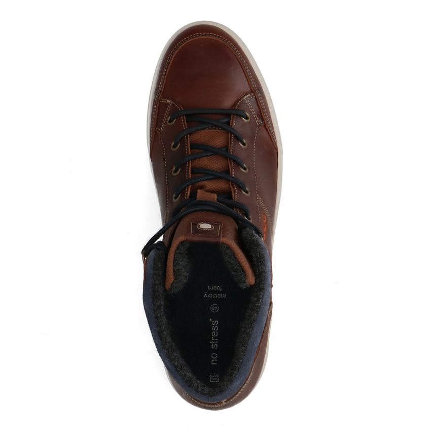 Cognac leren veterboots