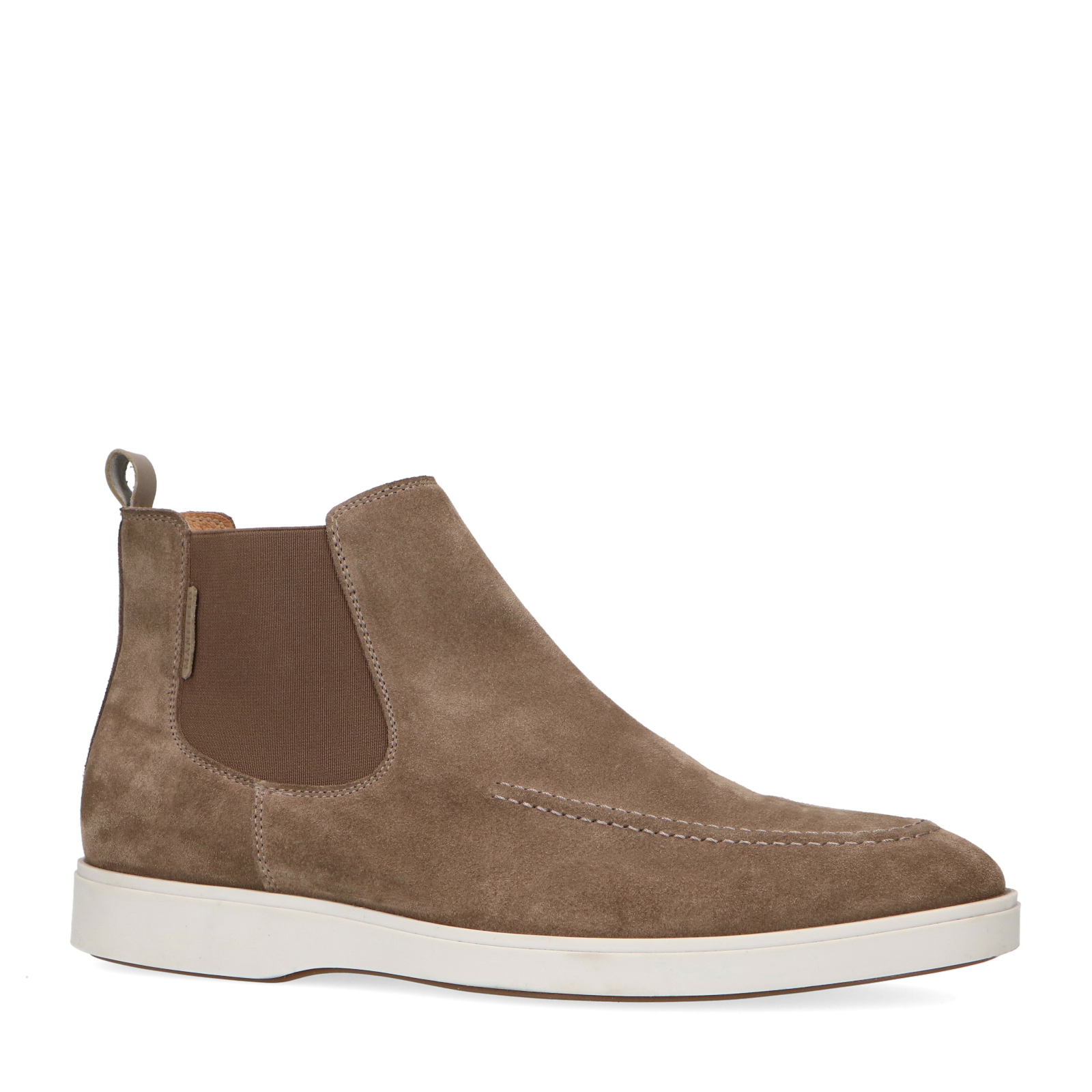 Taupefarbene Chelsea Boots aus Veloursleder | Herren | Manfield 