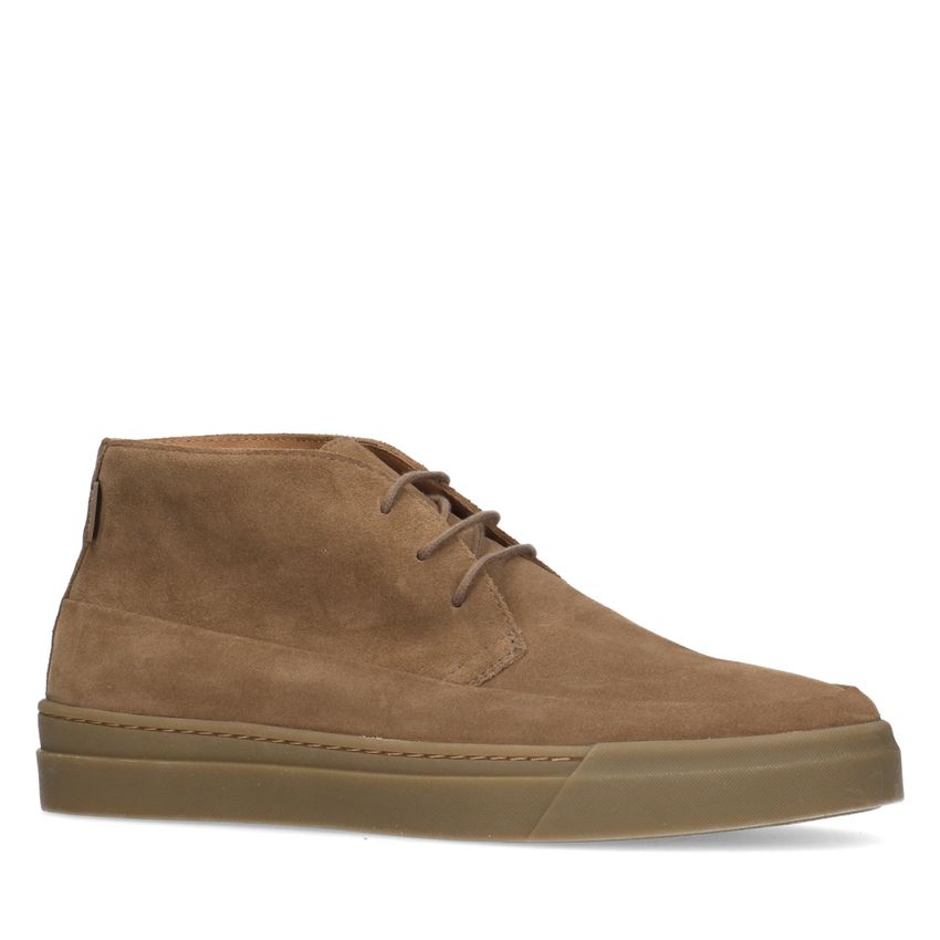 Taupe suède veterschoenen