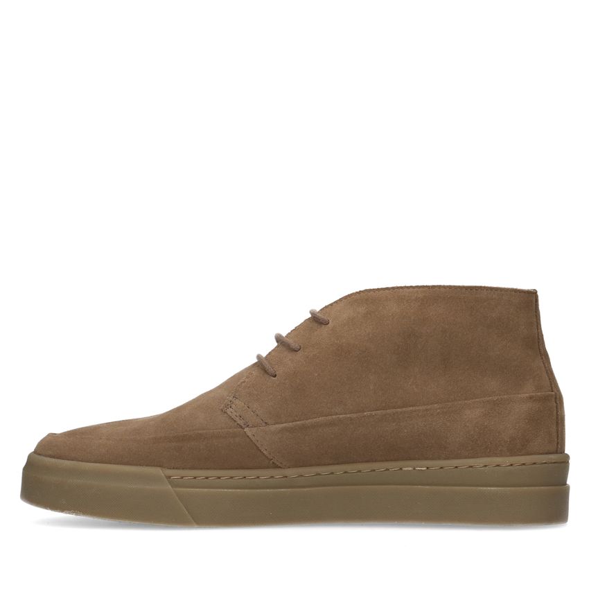 Taupe suède veterschoenen