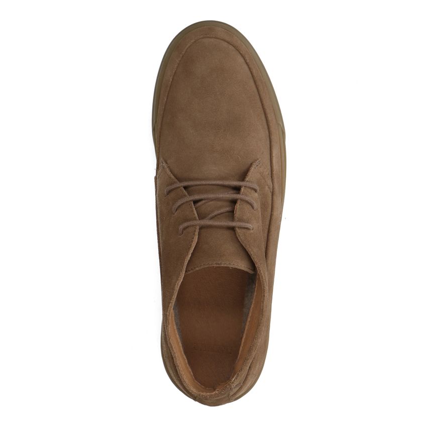 Taupe suède veterschoenen