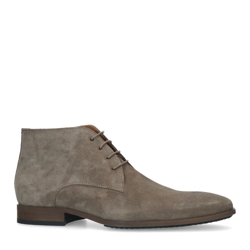 Taupe suède veterschoenen