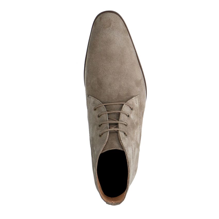 Taupe suède veterschoenen