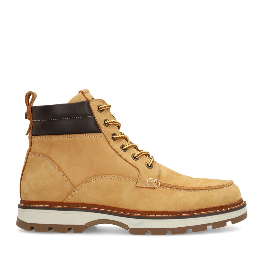 Cognac gele nubuck veterboots