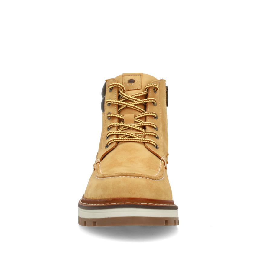 Cognacfarbene Schnürboots aus Nubukleder