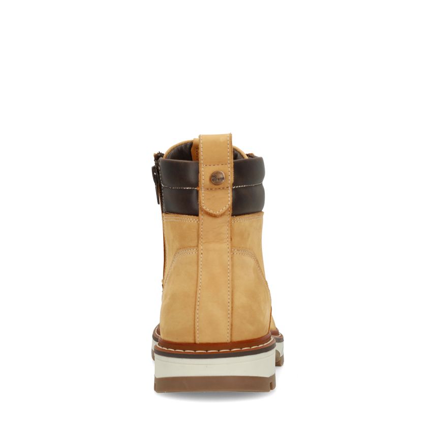 Gele nubuck veterboots