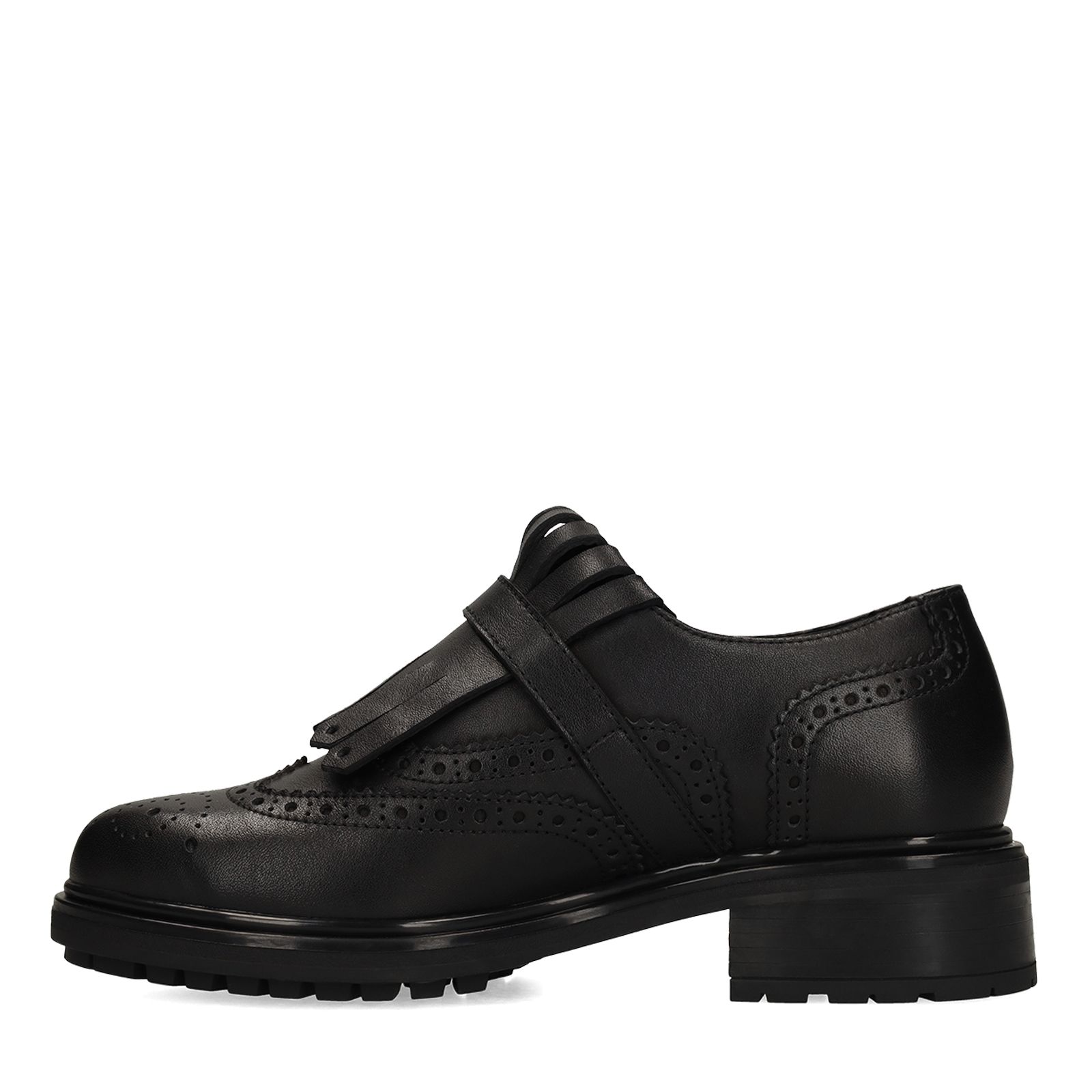 Schwarze Leder-Loafer mit Schnalle