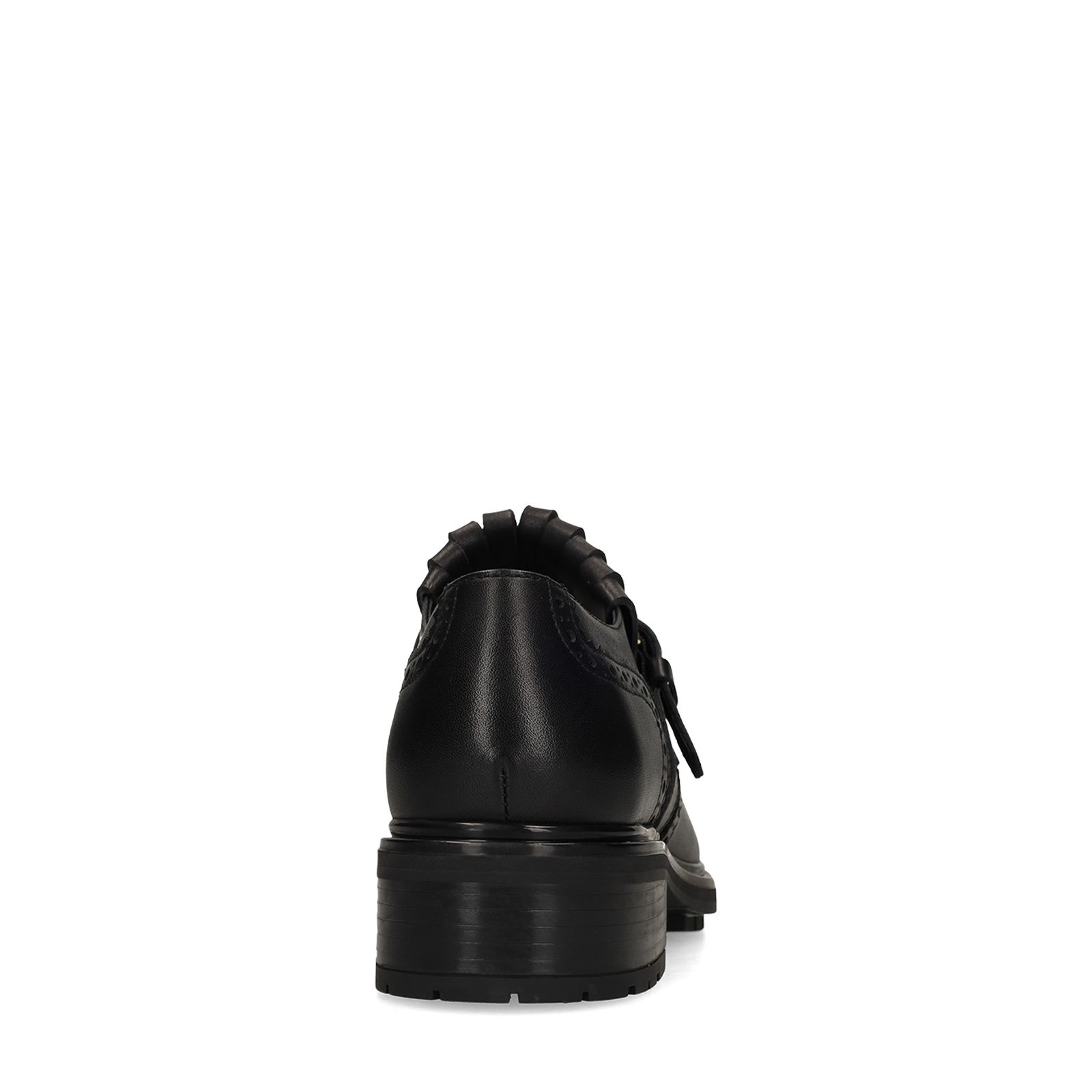 Schwarze Leder-Loafer mit Schnalle