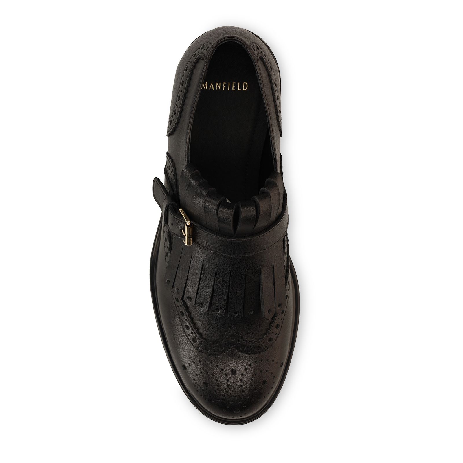Schwarze Leder-Loafer mit Schnalle