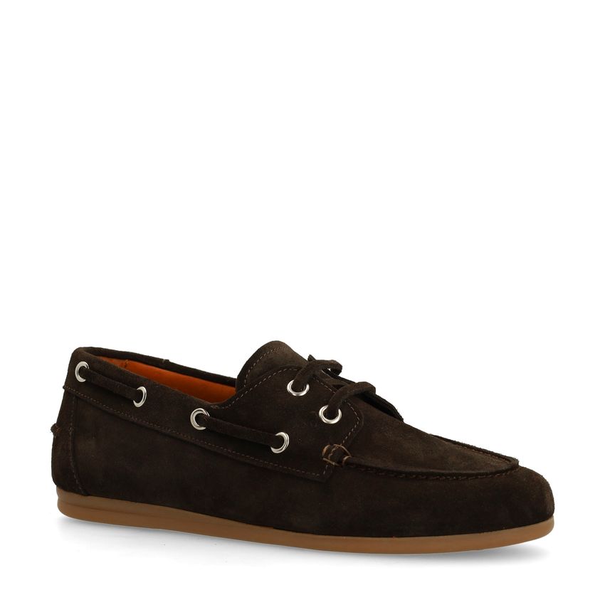 Braune Bootsschuhe aus Veloursleder