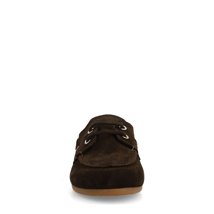 Braune Bootsschuhe aus Veloursleder
