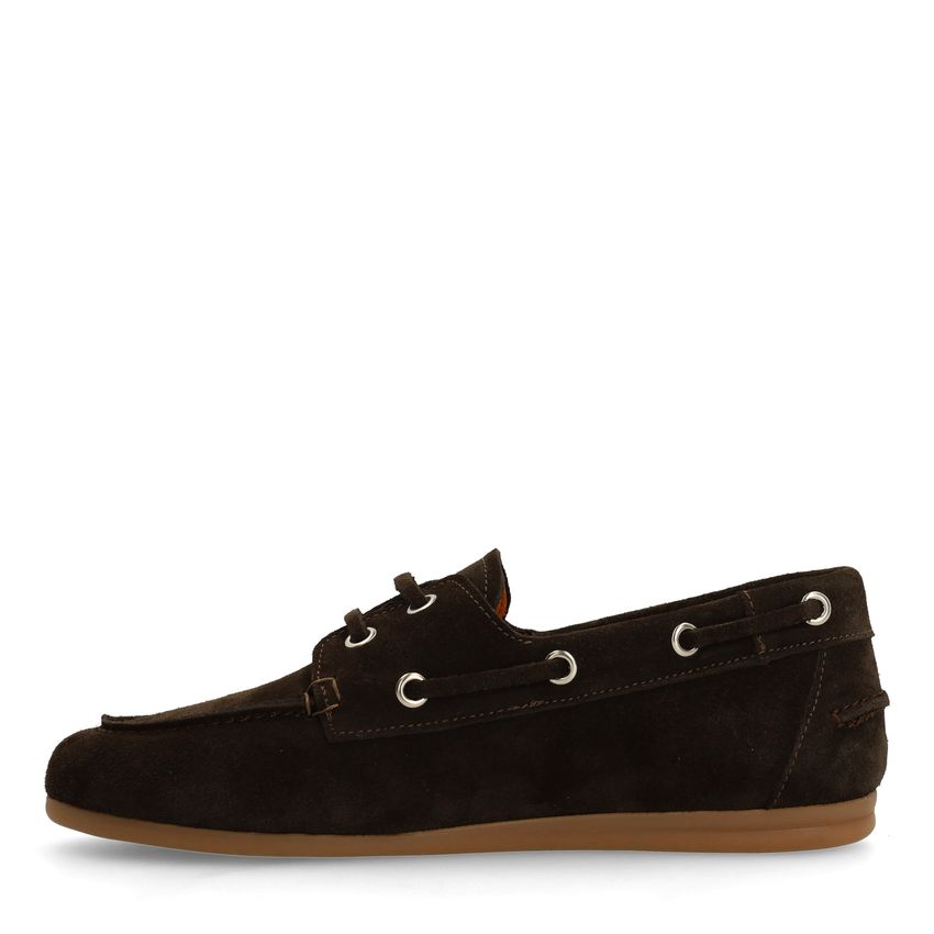 Braune Bootsschuhe aus Veloursleder
